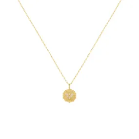 14 Karat Yellow Gold Diamond Bee Necklace