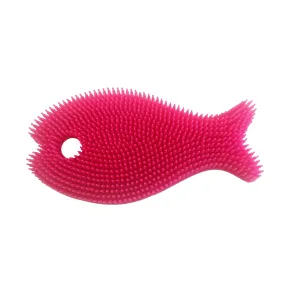 Bathin' Smart Silicone Bath Scrub- Fish Light Pink/ Fuchsia