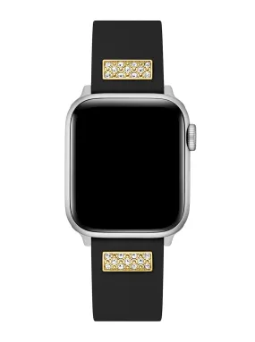 Black Frontier Silicone Crystal Apple Watch Strap