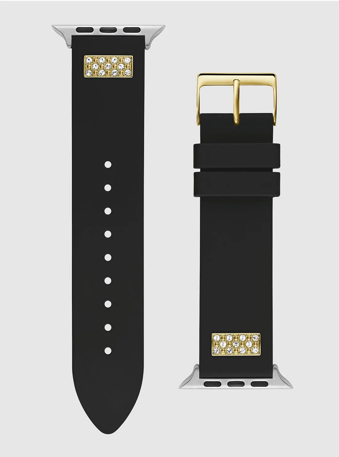 Black Frontier Silicone Stone Apple Watch Strap