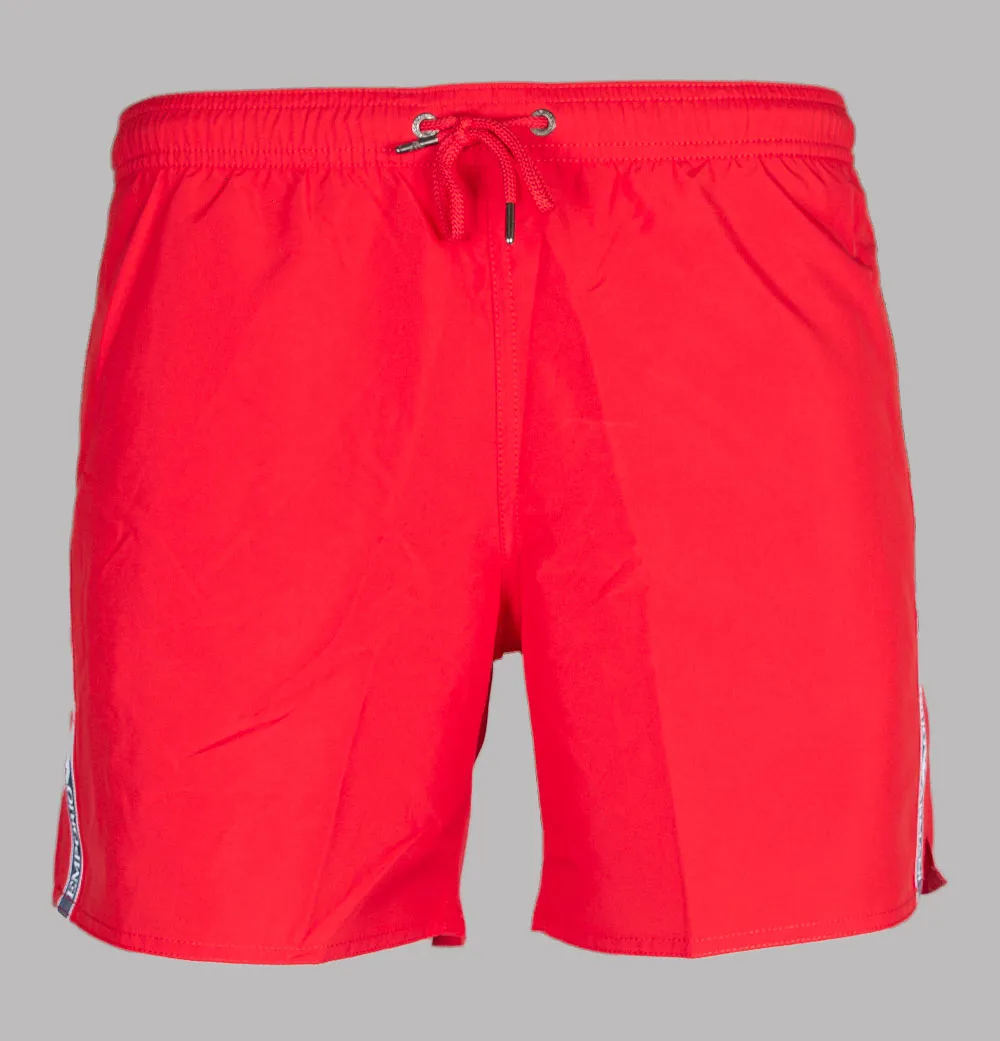 Emporio Armani Logo Taping Swim Shorts Red