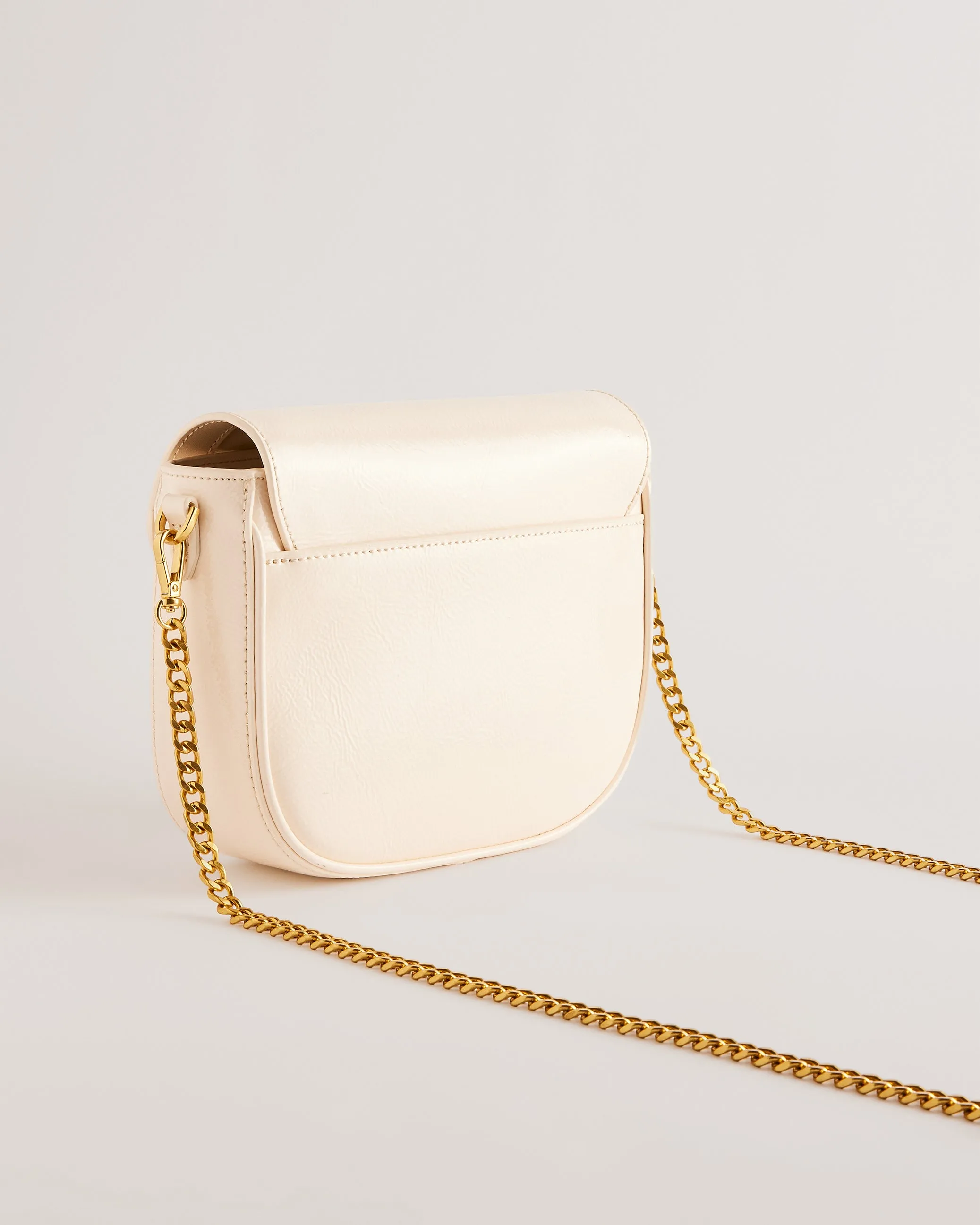 Esia Webbing Crossbody Saddle Bag Ivory