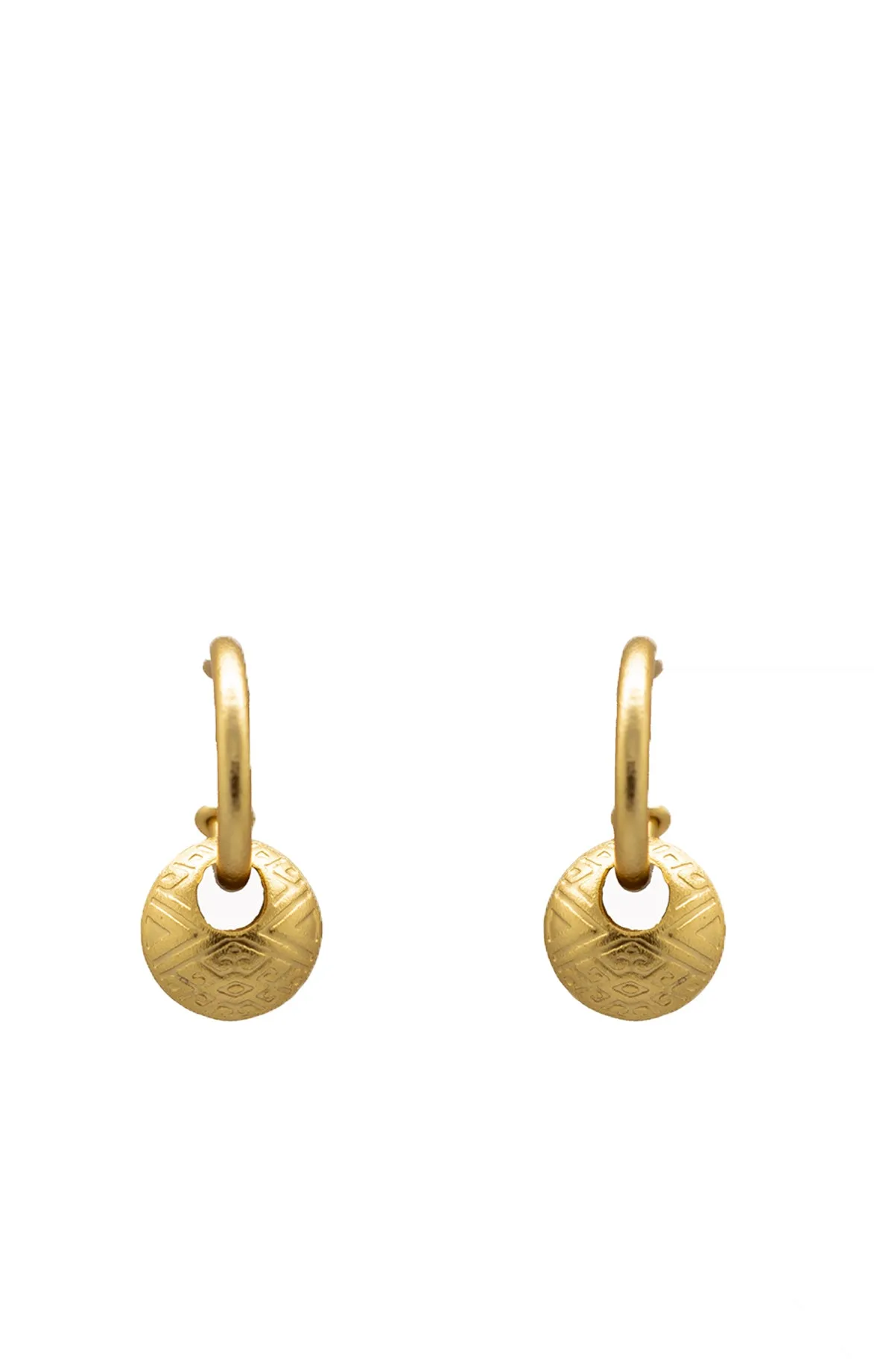 Gold Charm Hoop Earrings