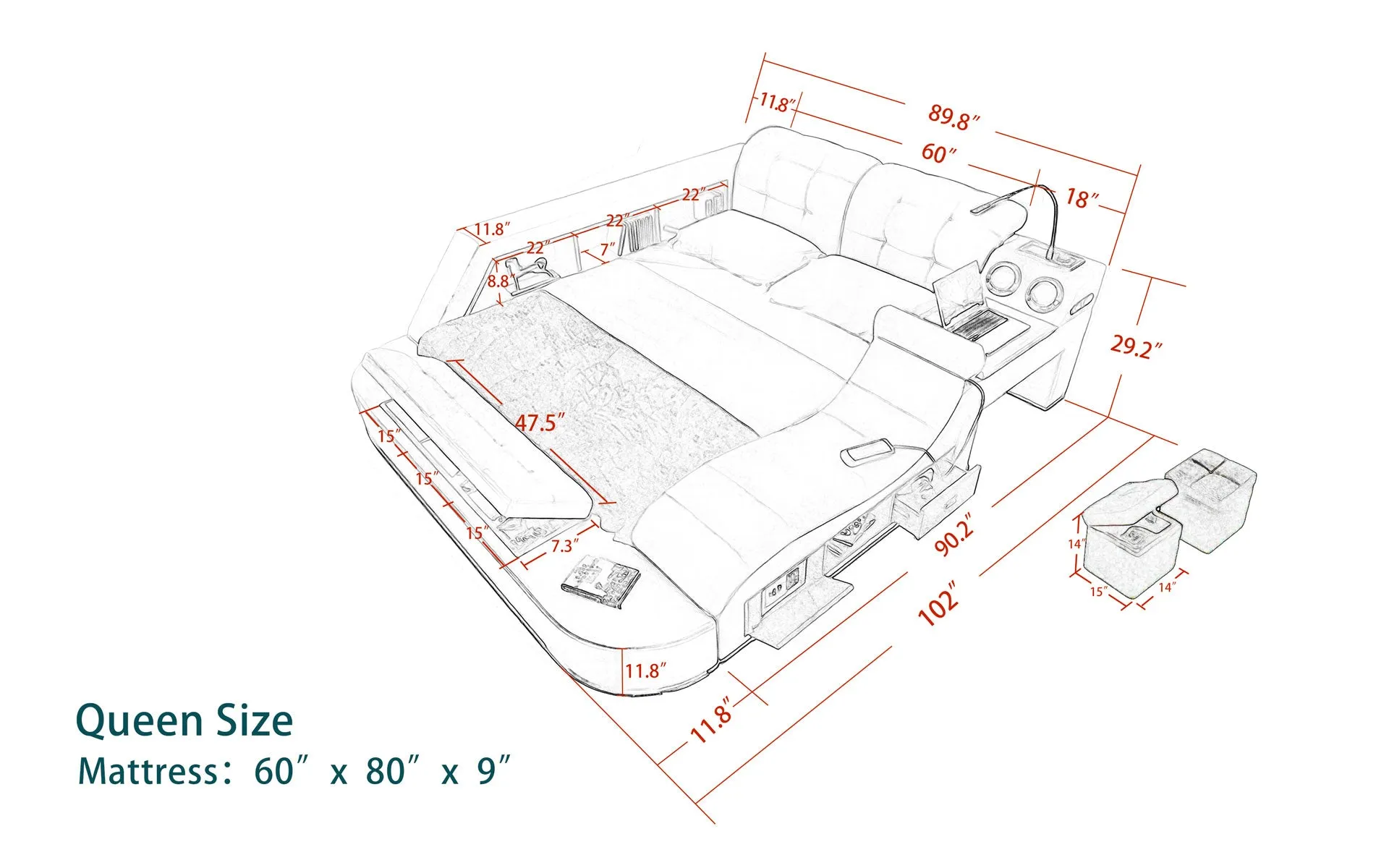 Hariana Tech Smart Ultimate Bed | All In One Bed