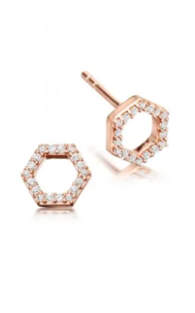 Honeycomb Diamond Stud Earrings