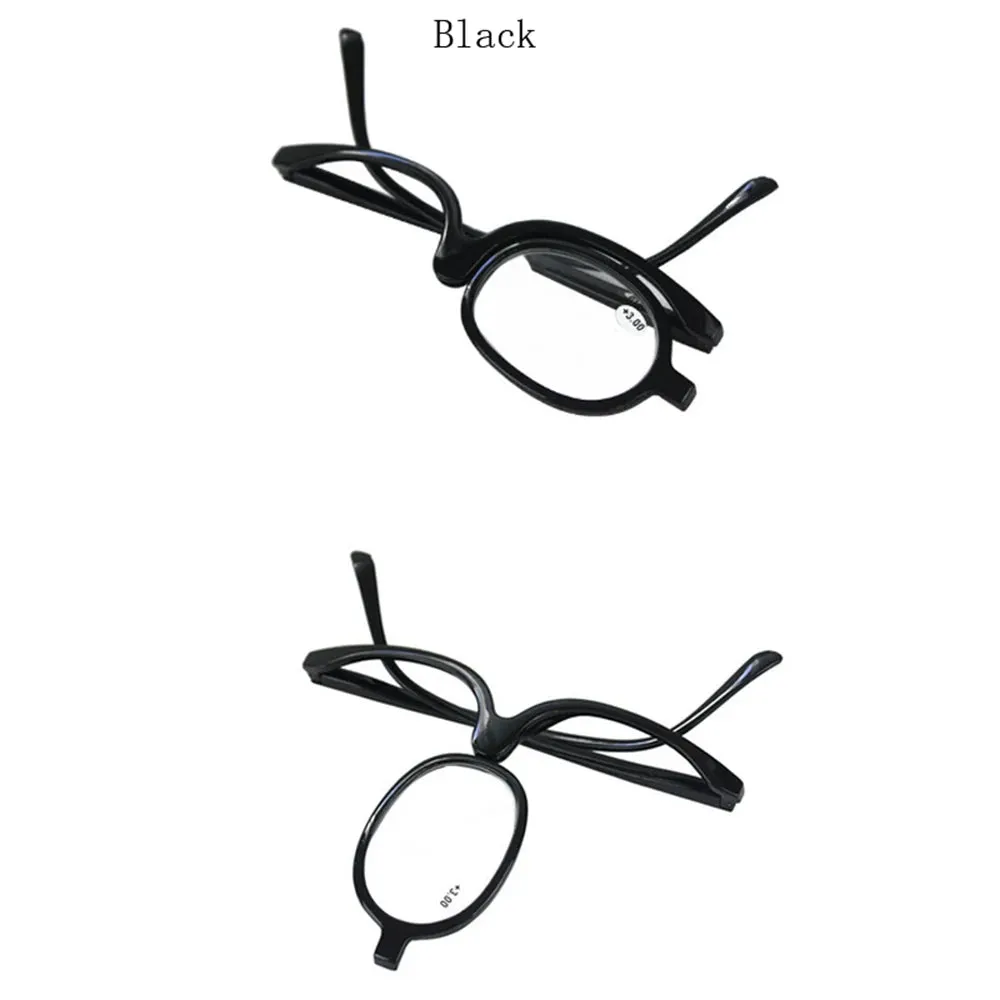 IENJOY Women Magnifying Glasses Makeup Reading Glass Folding Eye Make Up Reading Glass PC Frame Rotatable Flip Make Up Eye Glass