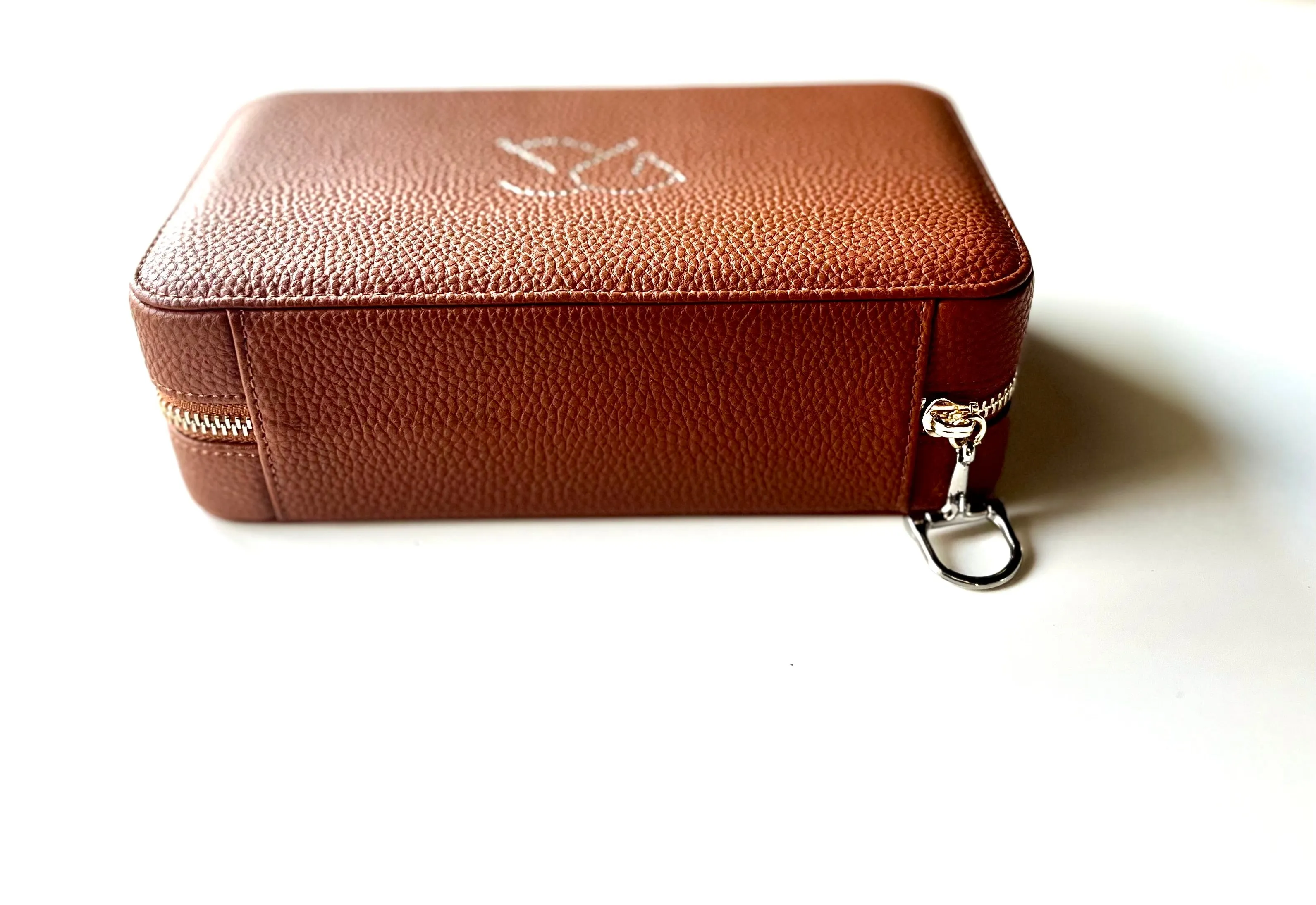 MALIAH JEWELRY CASE | chestnut leather