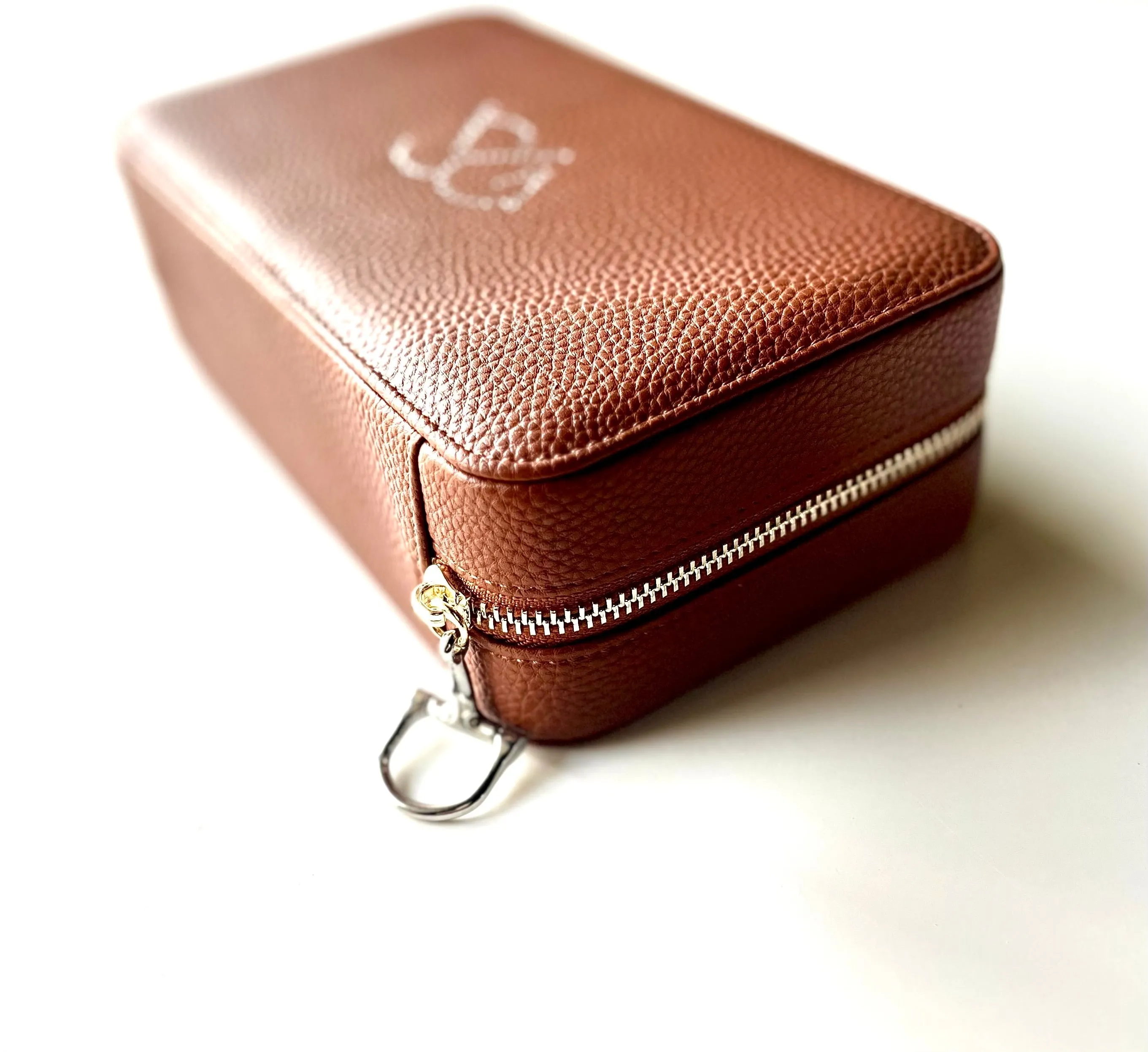 MALIAH JEWELRY CASE | chestnut leather