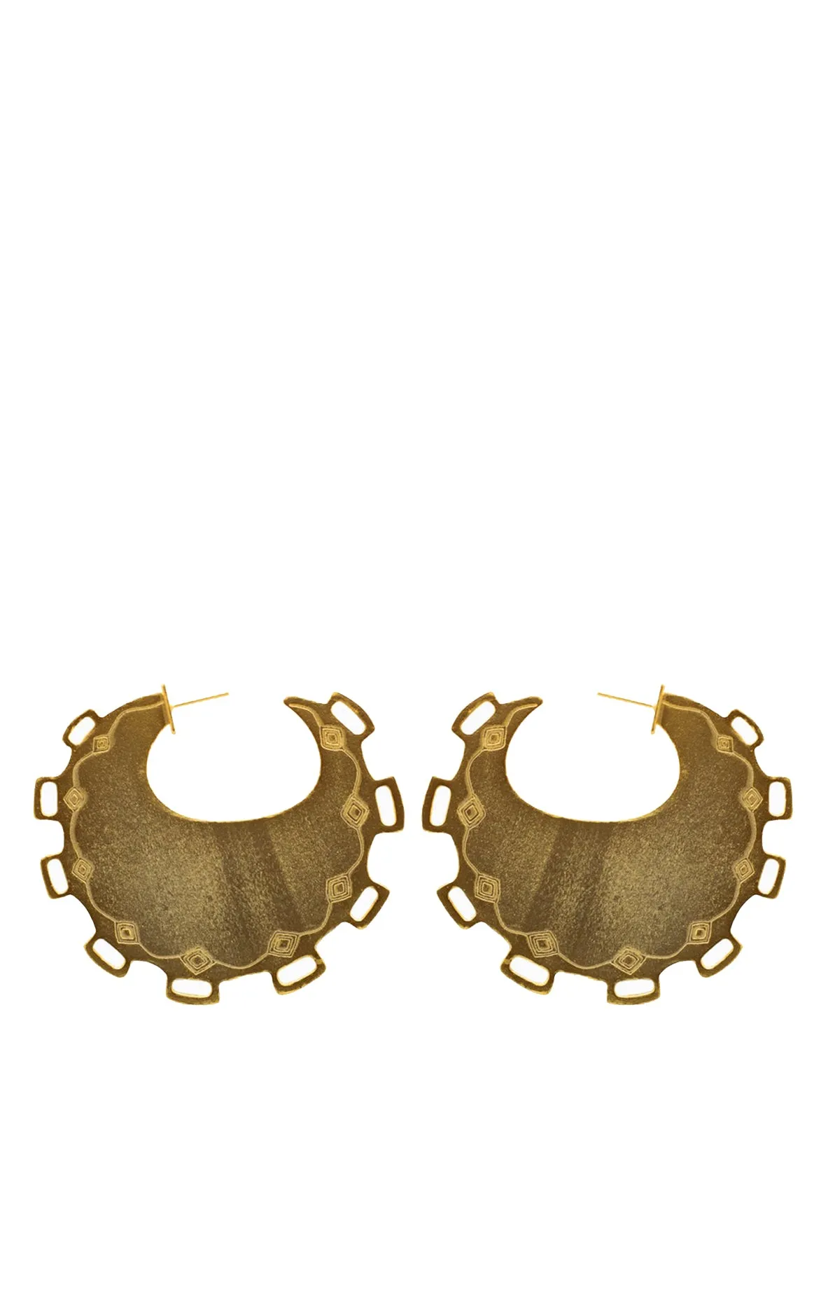 Matte Gold Artisanal Hoop Earrings