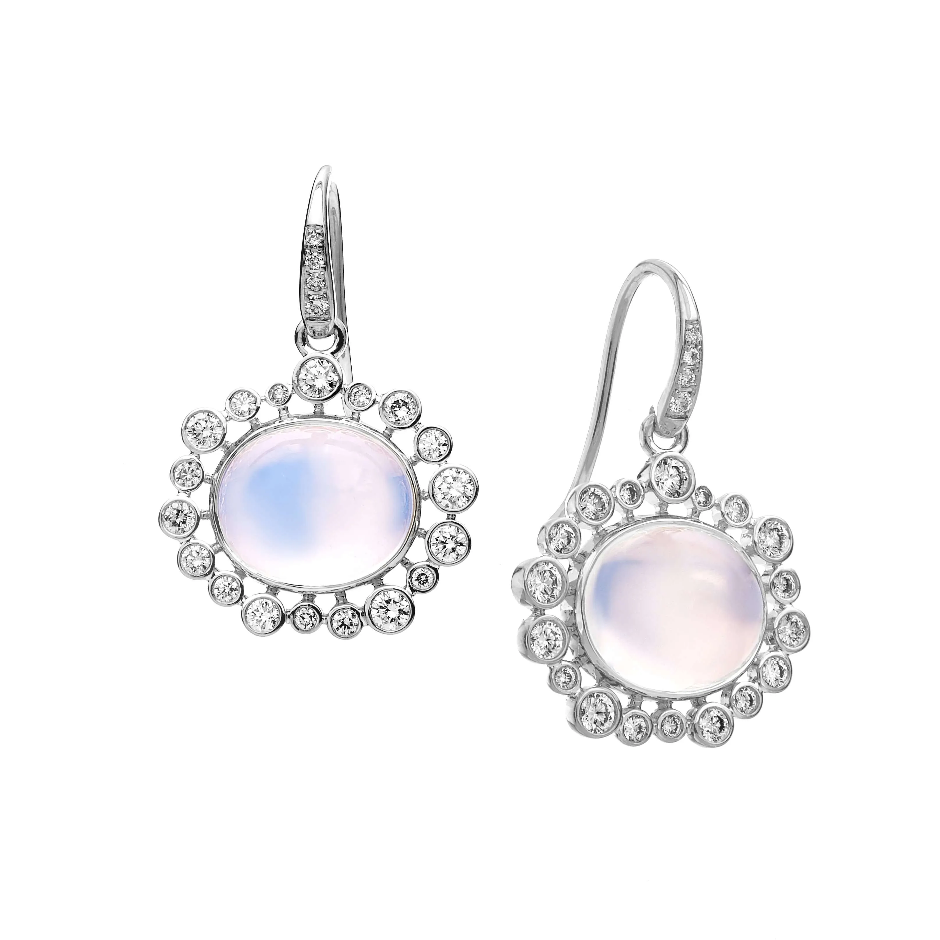 Oval Cluster Diamond Earrings