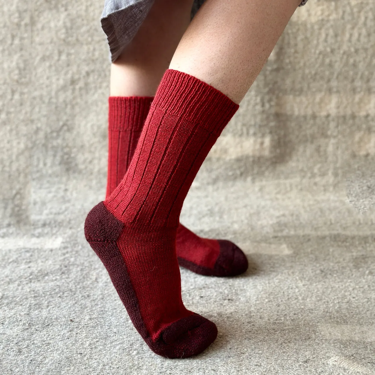 Trekking Socks - 100% Organic Wool (Adults - 36-48)