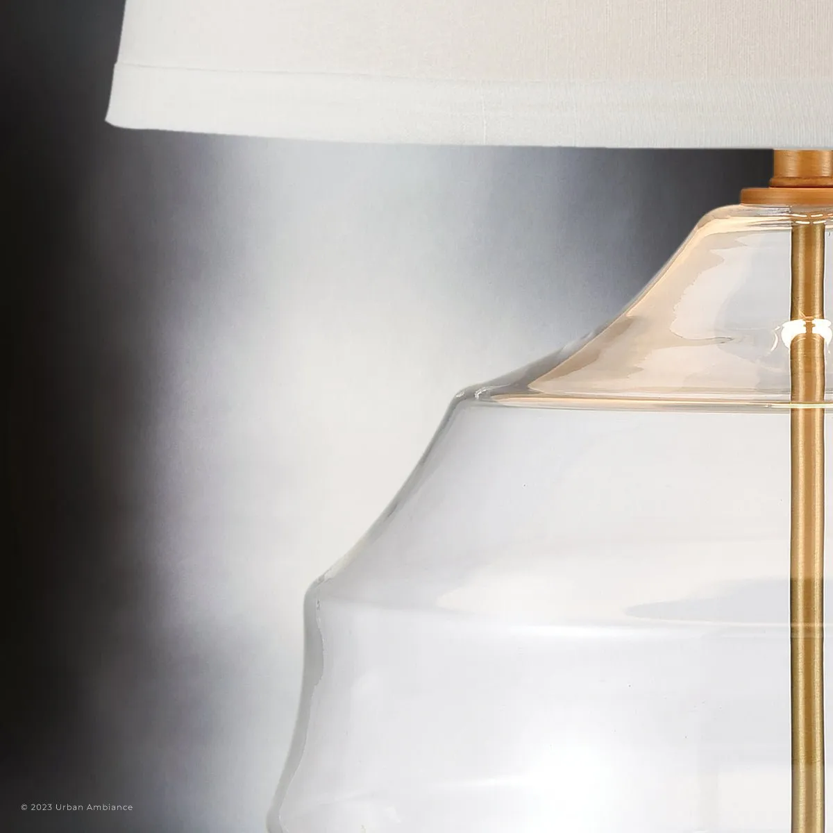 UEX7400 Glam Table Lamp 20''W x 20''D x 33''H, Aged Brass and Clear Finish, Healdsburg Collection