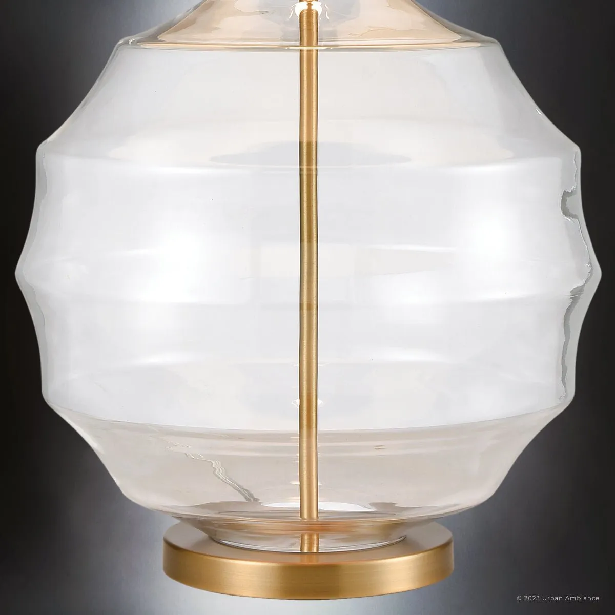 UEX7400 Glam Table Lamp 20''W x 20''D x 33''H, Aged Brass and Clear Finish, Healdsburg Collection