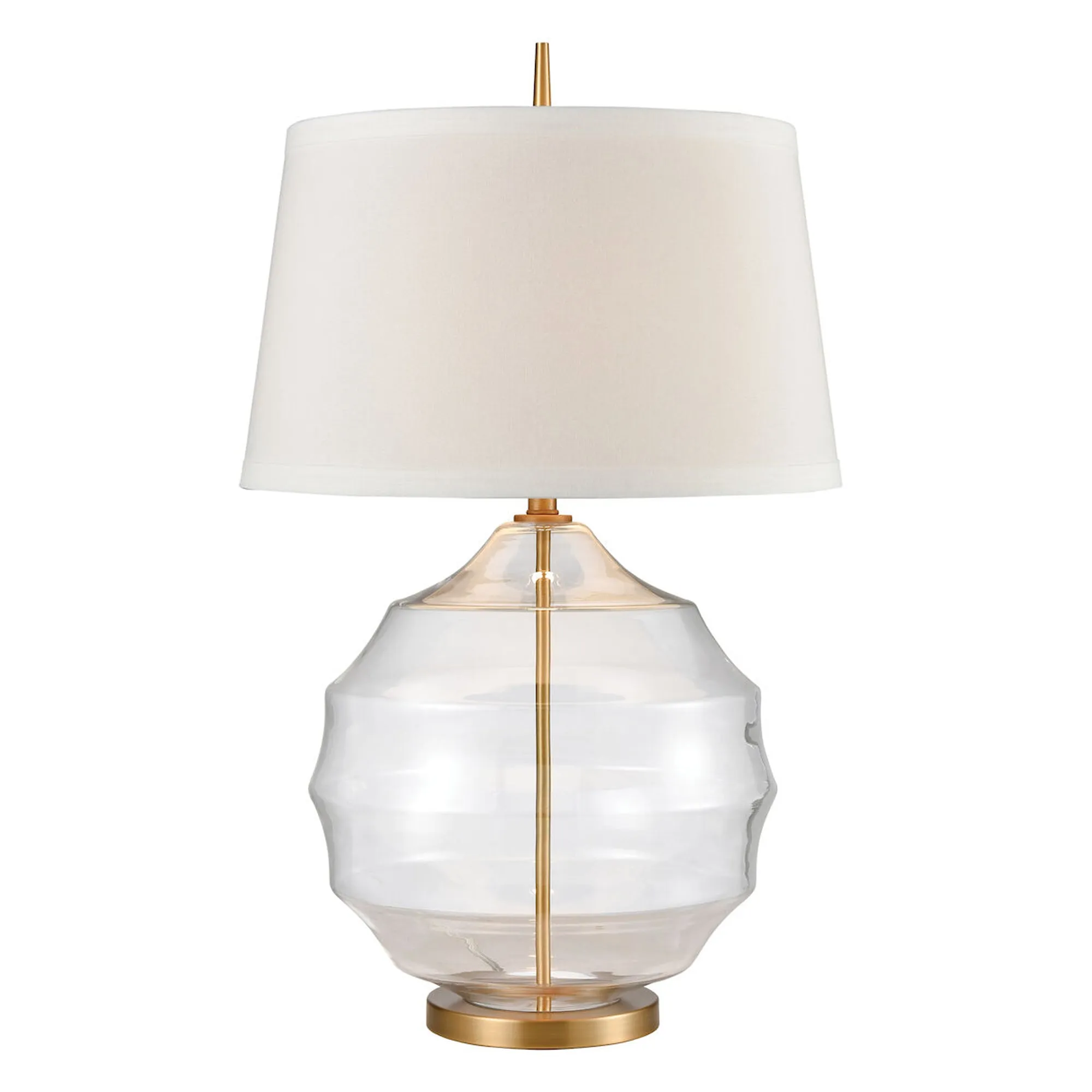 UEX7400 Glam Table Lamp 20''W x 20''D x 33''H, Aged Brass and Clear Finish, Healdsburg Collection