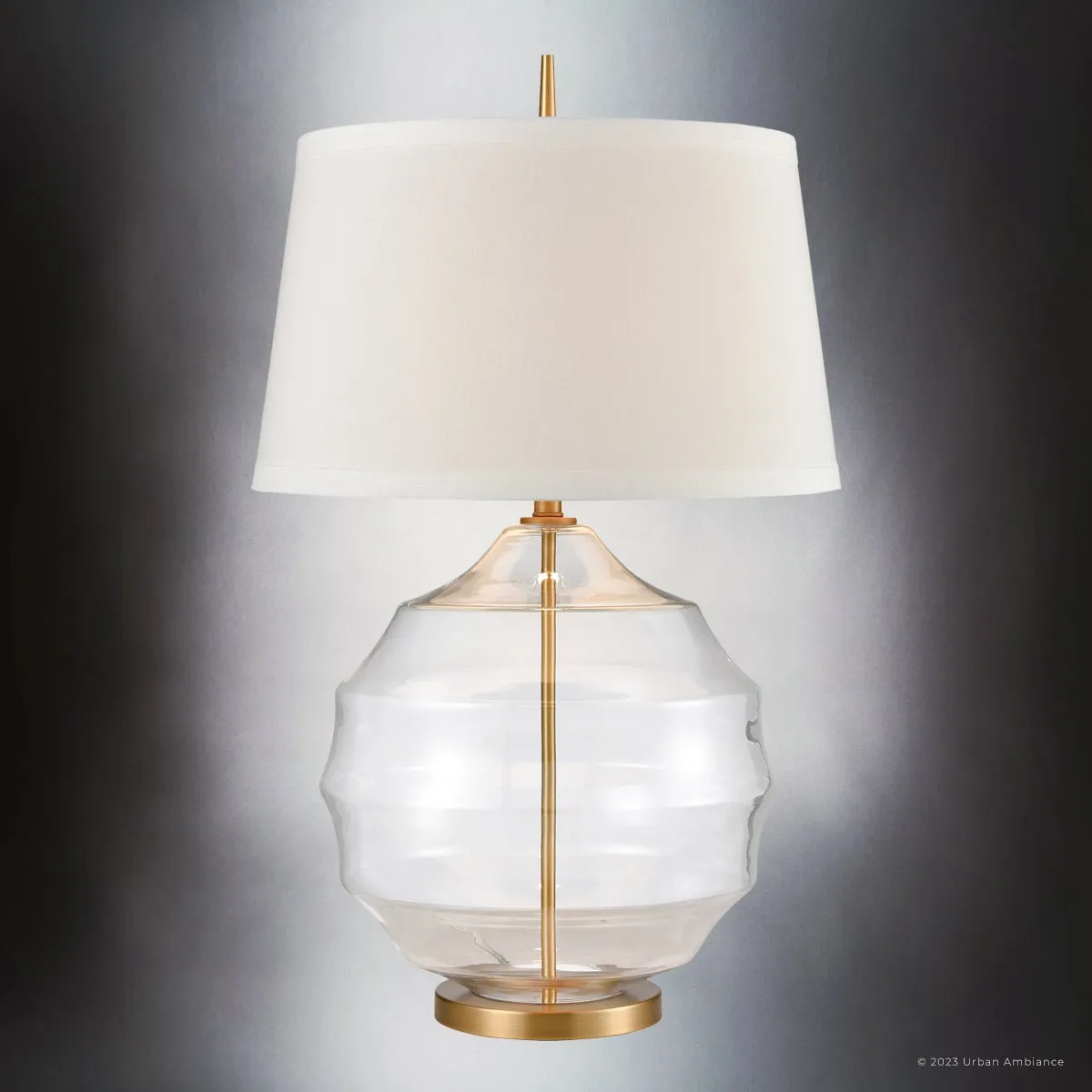 UEX7400 Glam Table Lamp 20''W x 20''D x 33''H, Aged Brass and Clear Finish, Healdsburg Collection