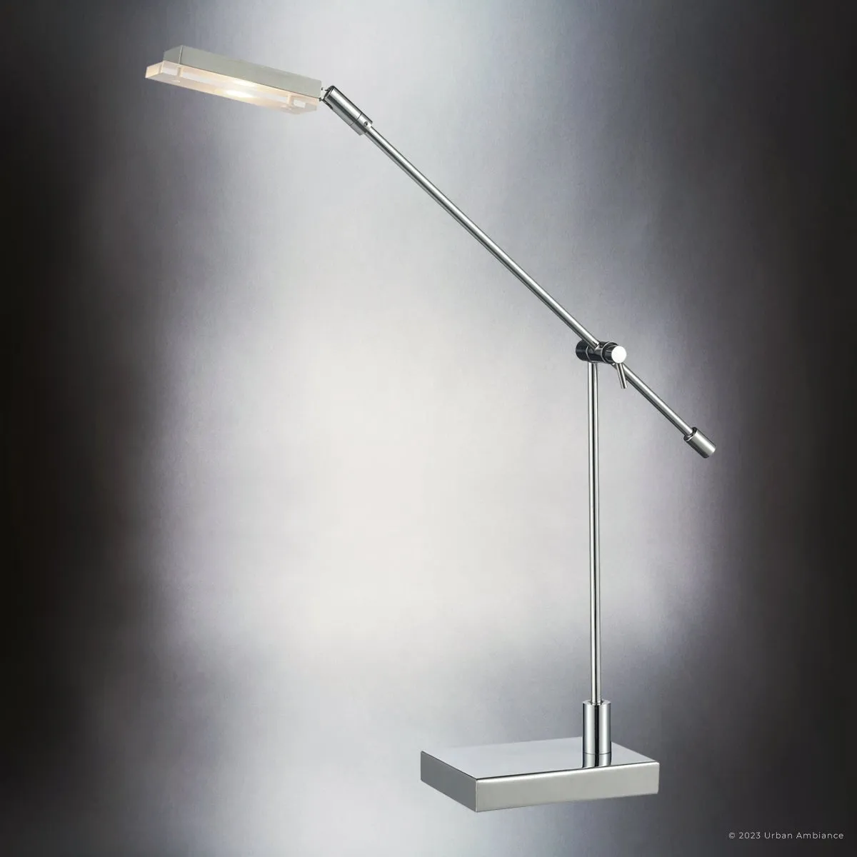 UEX7550 Mid-Century Modern Desk Lamp 10''W x 4''D x 26''H, Polished Chrome Finish, Cape May Collection