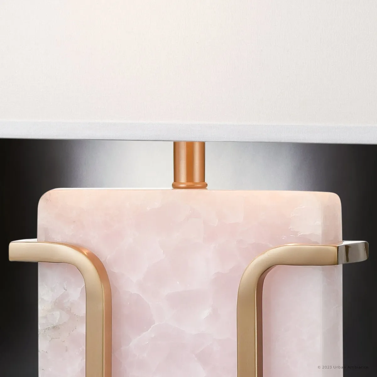 UEX7670 Contemporary Table Lamp 18''W x 10''D x 29''H, Pale Pink and Bronze Finish, Ft. Bragg Collection