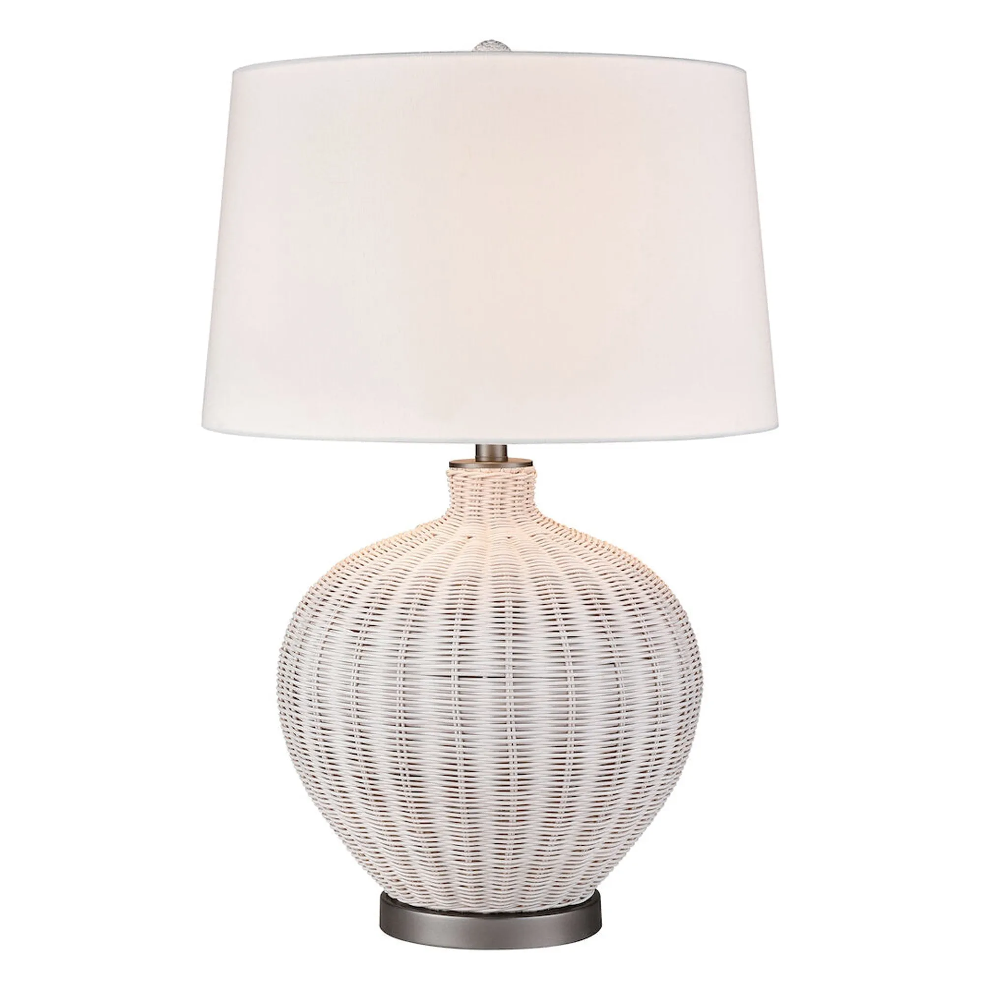 UEX7980 Coastal Table Lamp 18''W x 18''D x 29''H, White and Tan Finish, Queen Creek Collection