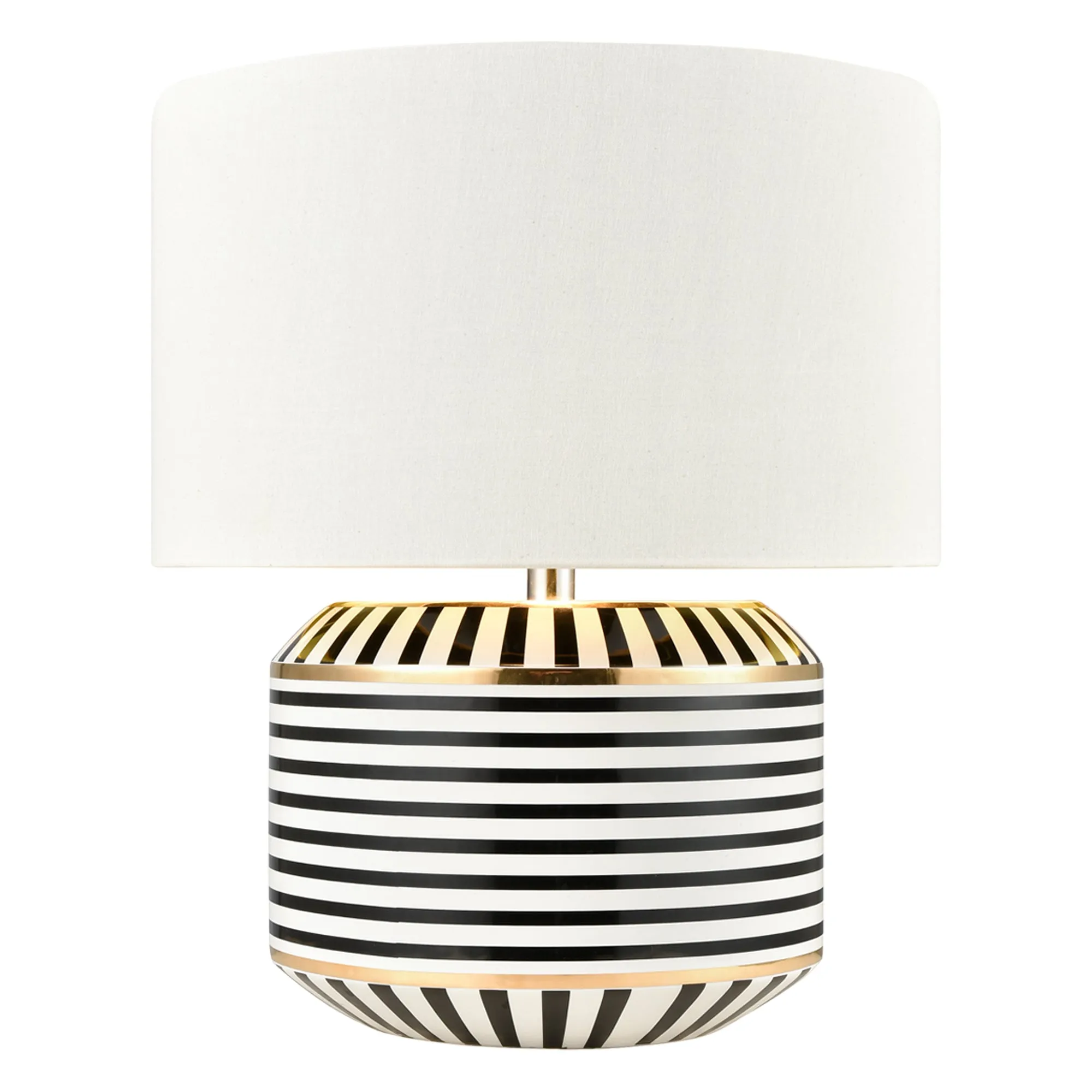 UEX8080 Glam Table Lamp 16''W x 16''D x 20''H, Black, White and Gold Finish, Redmond Collection