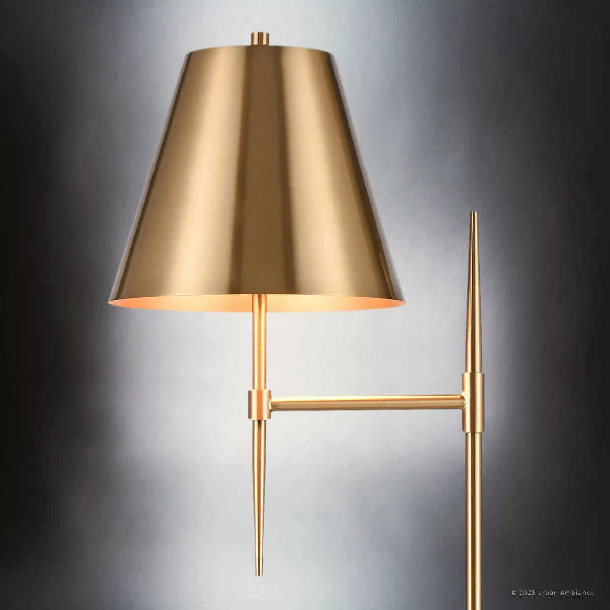 UEX8240 Vintage Floor Lamp 24''W x 14''D x 63.5''H, Aged Brass Finish, Brentwood Collection