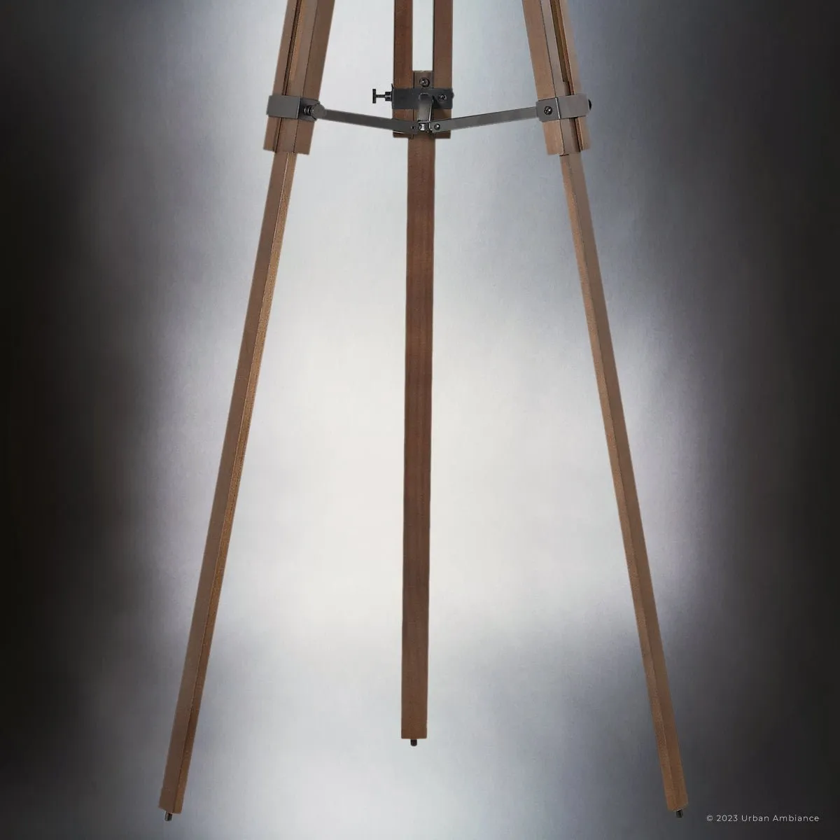 UEX8330 Mid-Century Modern Floor Lamp 19''W x 19''D x 62''H, Walnut and Bronze Finish, Hermann Collection