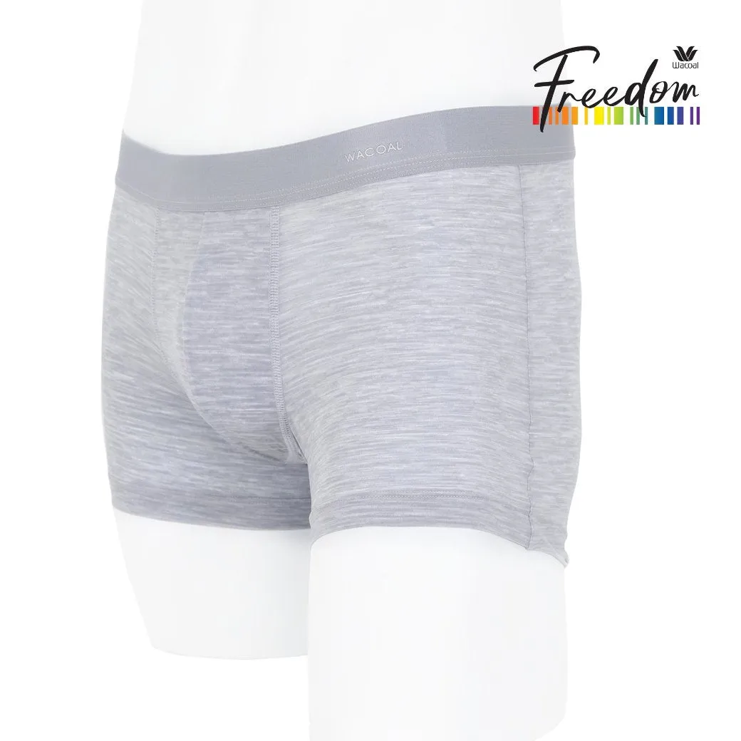 Wacoal Freedom กางเกงใน Boxer พื้นเรียบ (Top dye look)  รุ่น WX2654 สีเทา (GY)