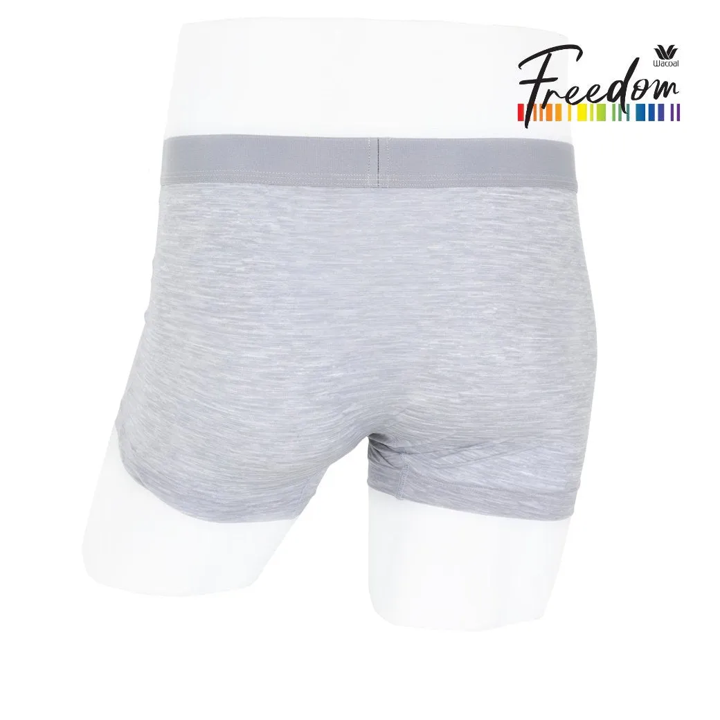 Wacoal Freedom กางเกงใน Boxer พื้นเรียบ (Top dye look)  รุ่น WX2654 สีเทา (GY)